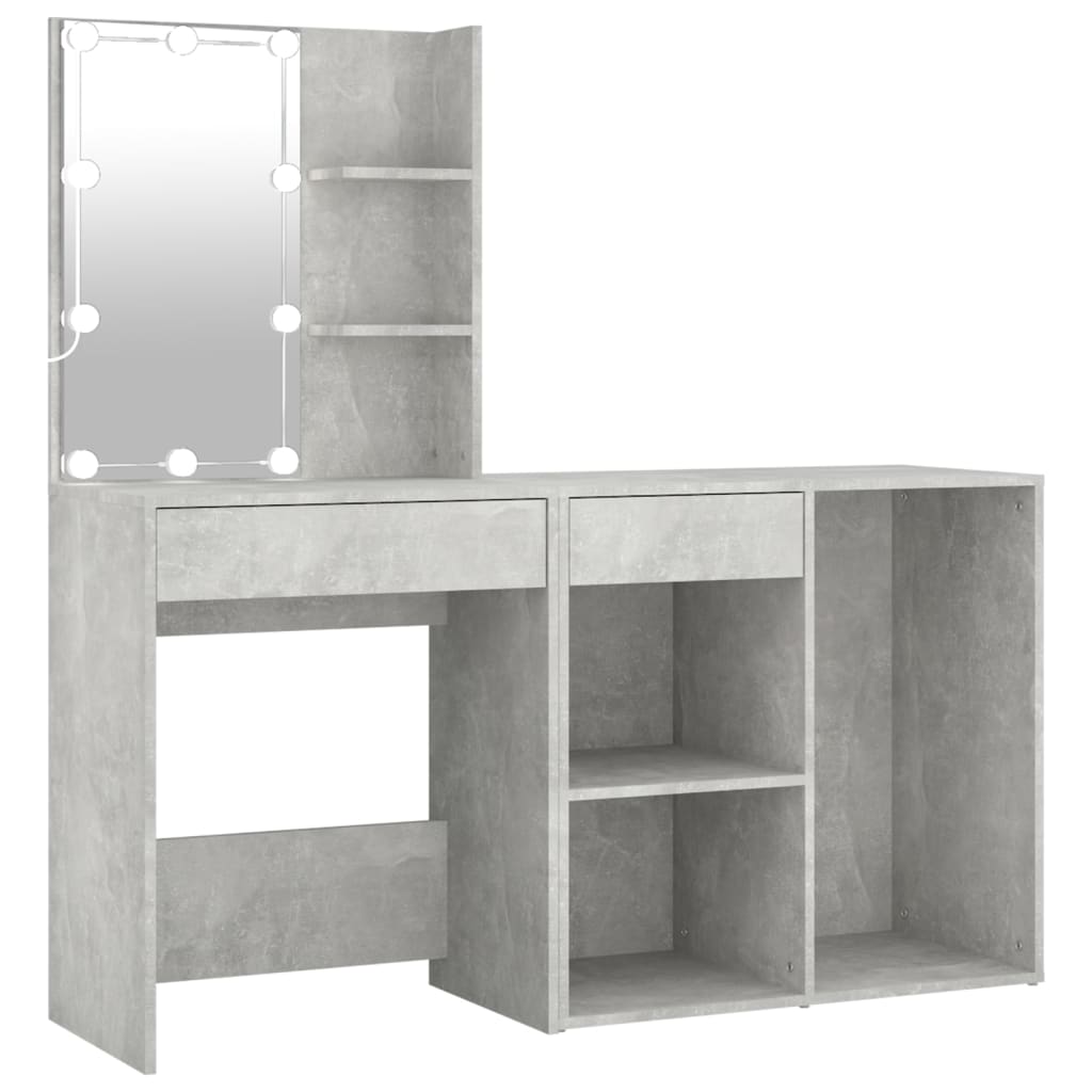 Led Dressing Table With Cabinet Engineered Wood